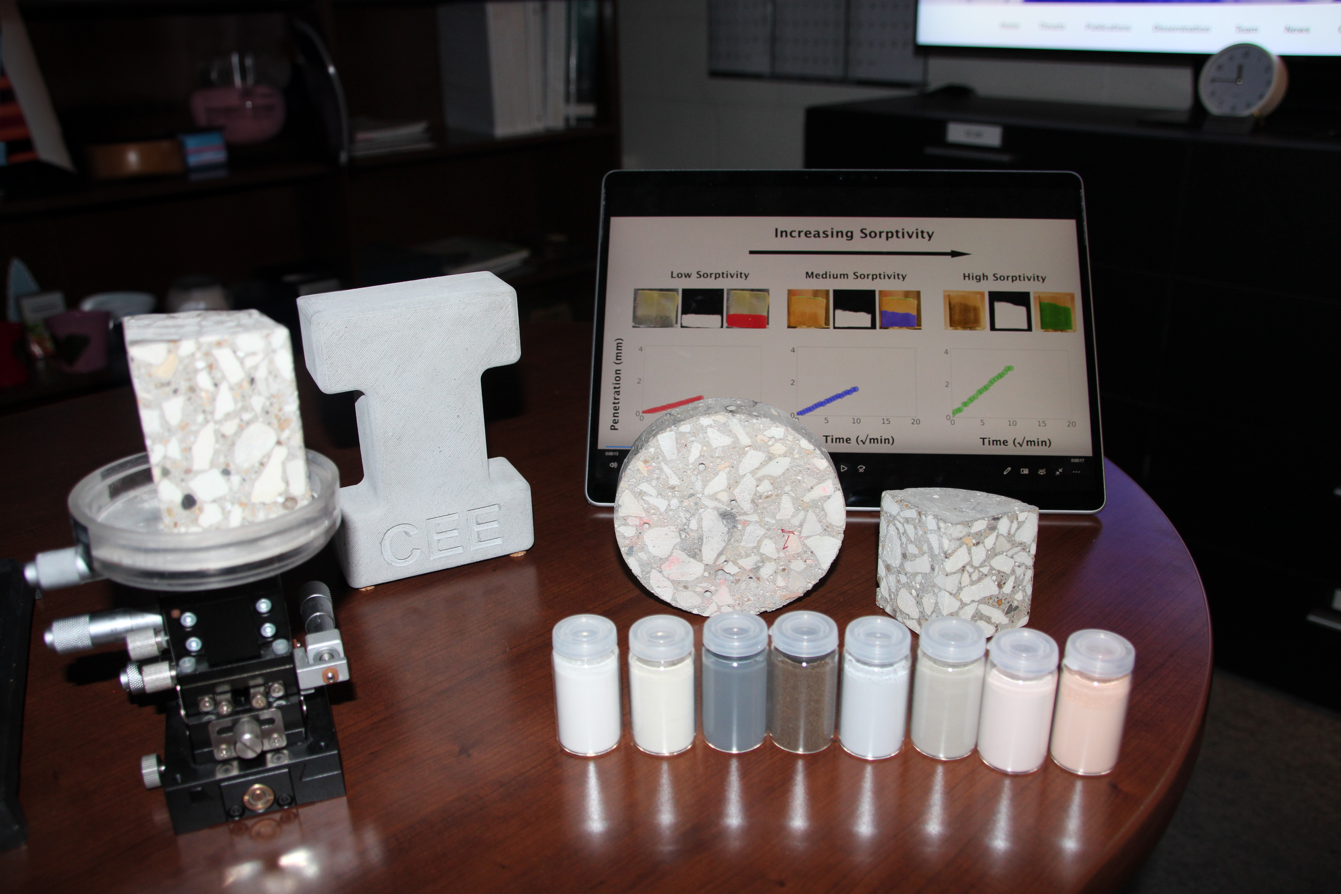 Concrete samples used by the Garg group in their absorption testing.&amp;amp;nbsp;