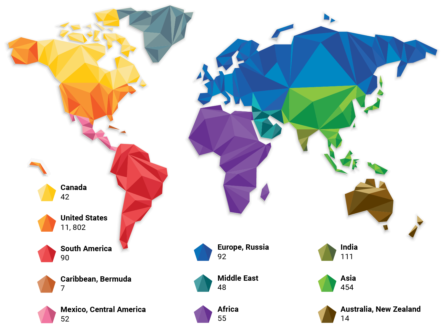 Map of alumni locations