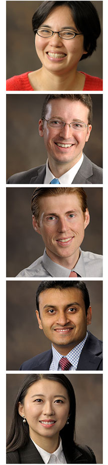 Top to bottom: Helen Nguyen, Jeremy Guest, Roland Cusick, Vishal Verma, Shelly Zhang