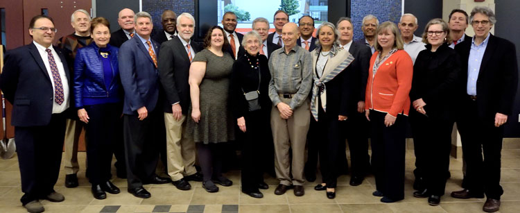 Many generous donors to the modernization project attended the ceremony, pictured here with University, College and Department leadership.