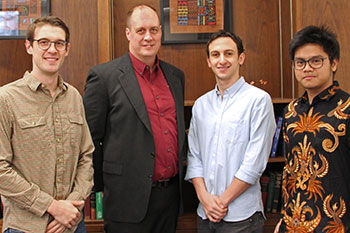 Brian Porter, second from left, with the current Terracon Fellows, (l-r) Zach Boucias, Gabriel Mishaan and Alvin Parande Bayudanto