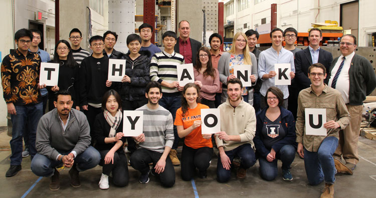 Current graduate and undergraduate geotech students show their gratitude to Terracon.