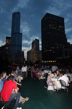 Students and alumni network on the boat.