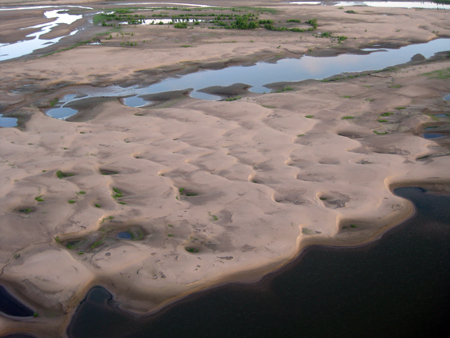 sand deposits in the Bonnet Carre Spillway