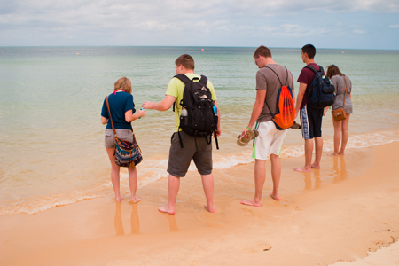 GLCM students on the beach