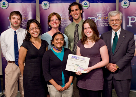 Student from Engineers Without Borders are presented their ASCE/EWB award.