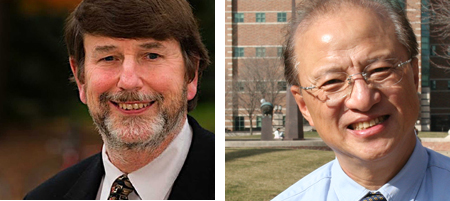 Chris Barkan, left, T.C. Kao, right