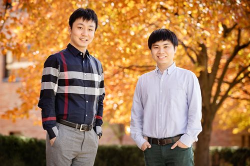 Assistant Professor Lei Zhao and study co-author Zhonghua Zheng.&nbsp; Photo by L. Brian Stauffer&nbsp;
