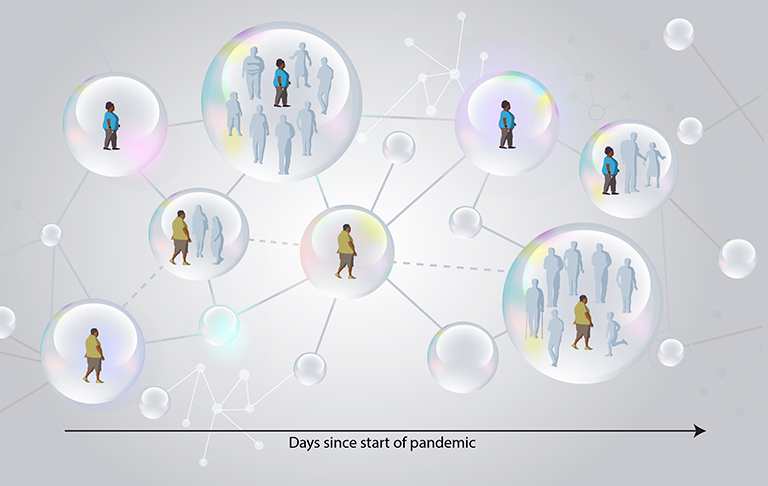 Graphic showing spread of COVID-19 over time