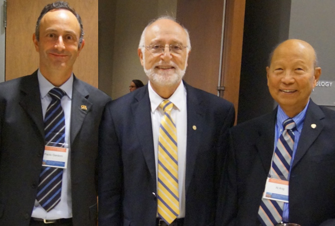 Paolo Gardoni, left, with Armen Der Kiureghian and Alfredo Ang.