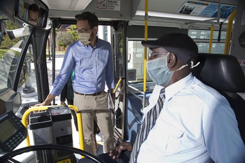 Provided by Regional Transportation Authority. A transit rider following COVID-19 safety precautions on a Pace bus. Pace Suburban Bus is one of Regional Transportation Authority&rsquo;s three transit service operators &mdash; including Metra commuter rail and the Chicago Transit Authority &mdash; in northeastern Illinois.