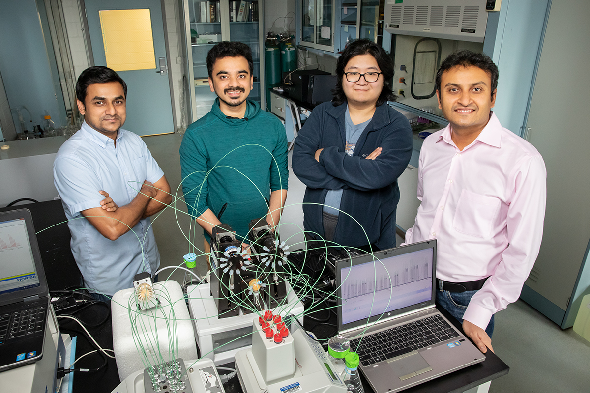 [cr][lf]&lt;p&gt;Illinois researchers, from left, Sudheer Salana, Joseph Puthussery, Haoran Yu and professor Vishal Verma recently conducted a comprehensive assessment of the oxidative potential of air pollution in the Midwestern U.S.&nbsp; (Photo by L. Brian Stauffer)&lt;/p&gt;[cr][lf]