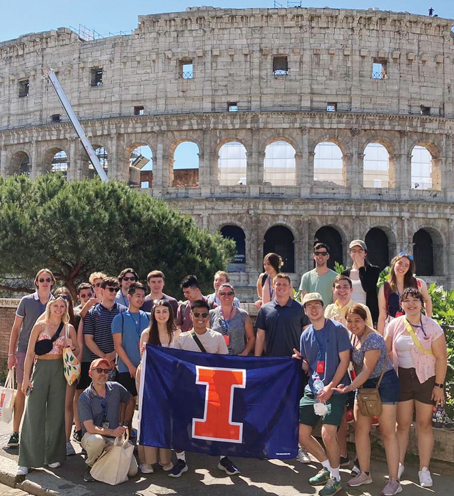 In front of the Colosseum