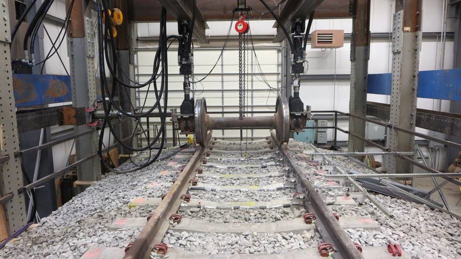 The University of Illinois&rsquo; Research and Innovation Laboratory (RAIL) houses multiple testing frames which provide the ability to conduct a variety of industry standard and custom experiments on railway infrastructure and mechanical, such as this Track Loading System.