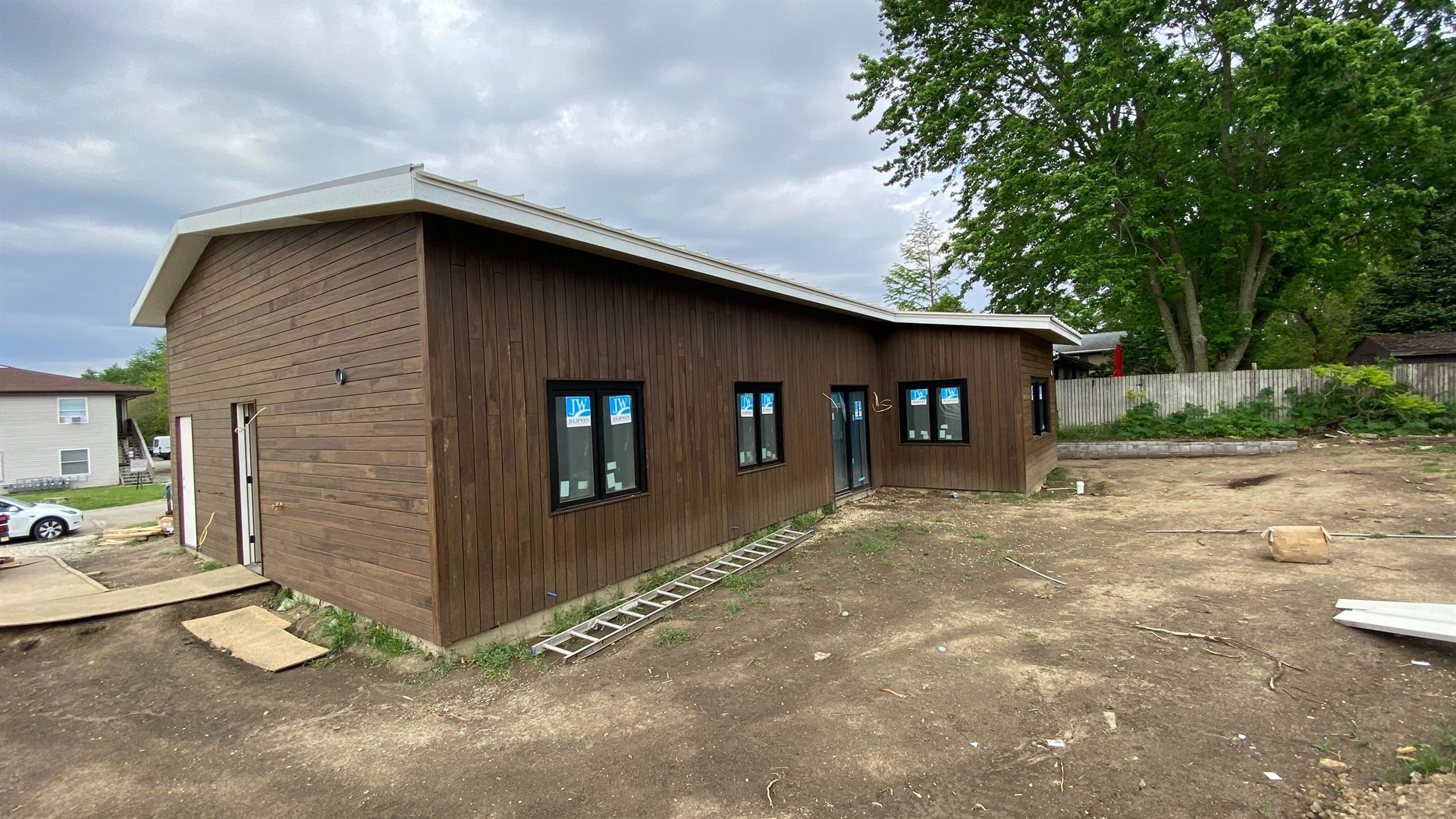 In May 2023, RENU House is nearing completion. Photo courtesy Illinois Solar Decathlon.