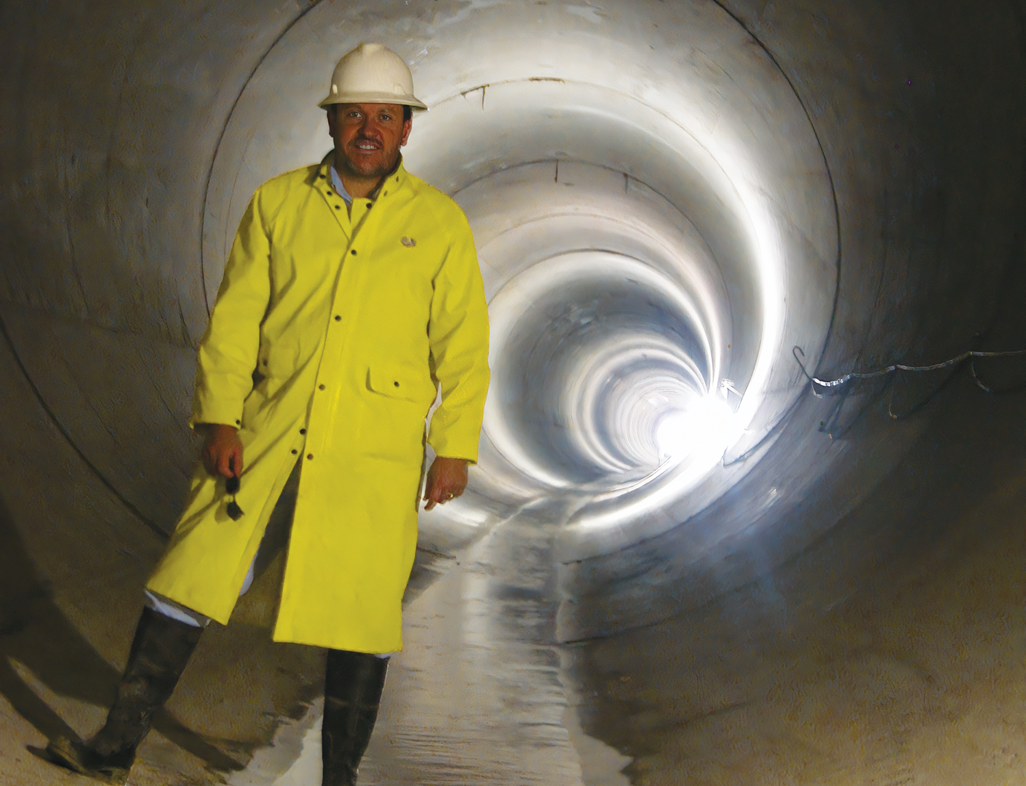 Garcia stands in one of the massive tunnels that was constructed as part of the Chicago Tunnel and Reservoir Plan.